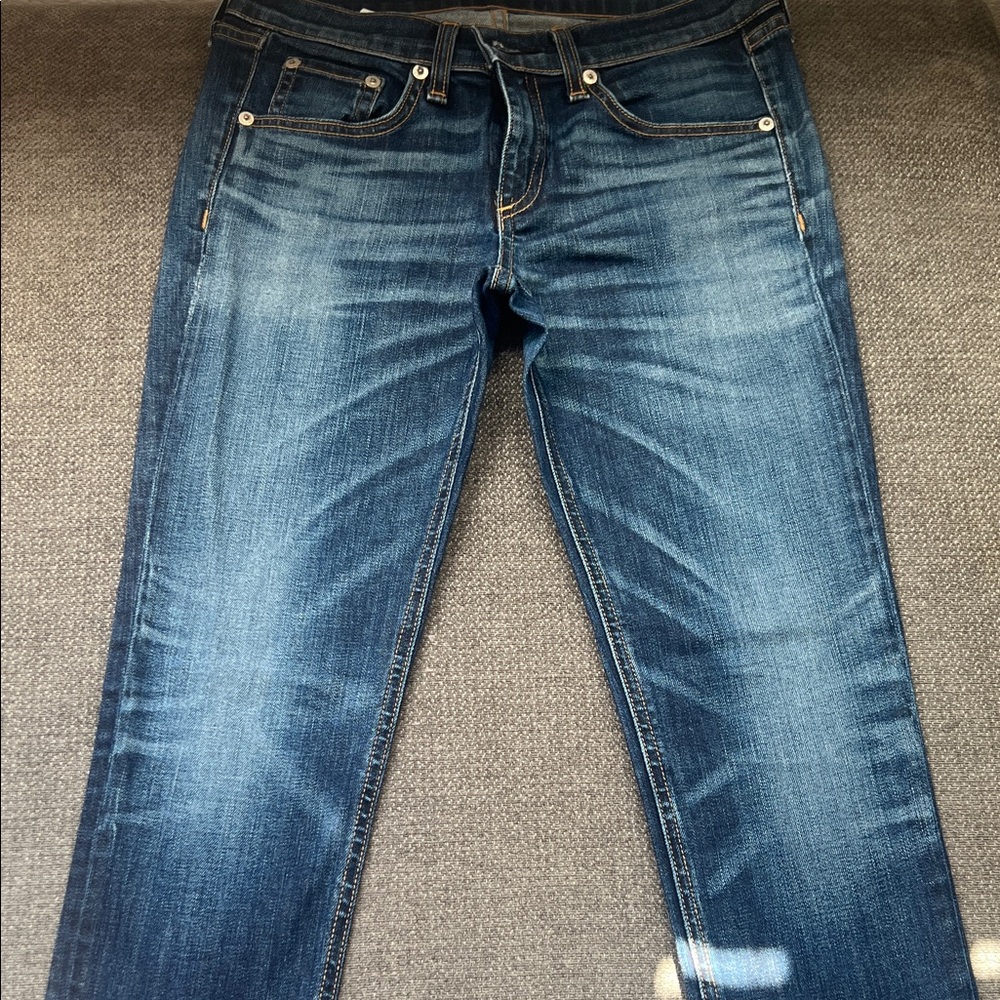 rag & bone Men's Slim Fit Blue Jeans - Picture 3 of 9
